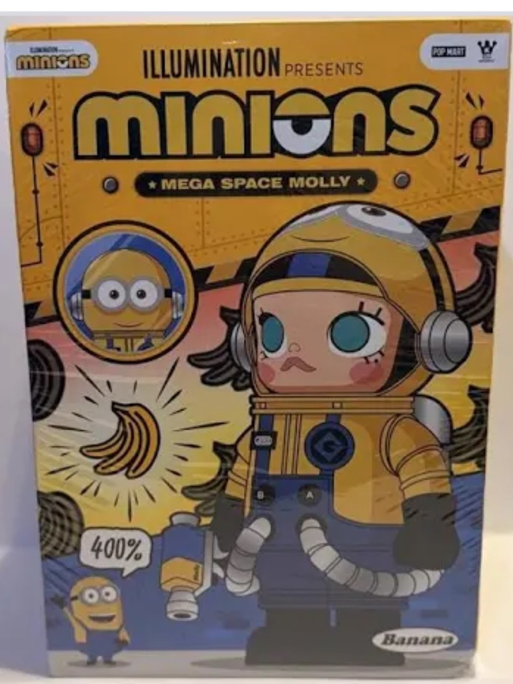 400% Mega Space Molly Yellow and Blue Minions Space Figure. Opened box.